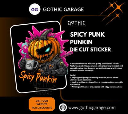 Punk Rock Spicy Punkin Waterproof Die Cut Sticker, Choose Between Glossy or Holographic, Perfect to Add Fun to any Surface