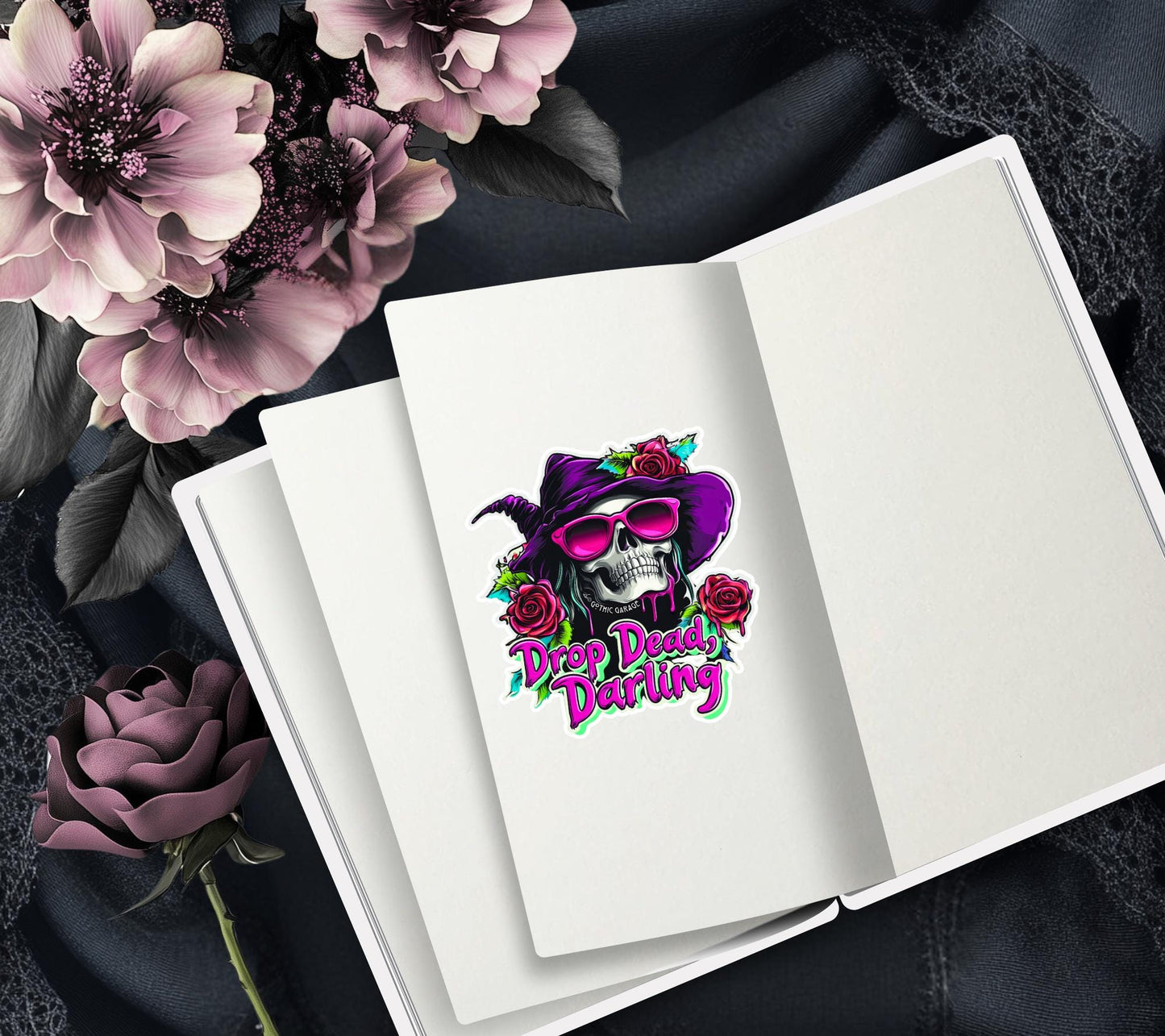 Sassy Witch Skeleton Waterproof Die Cut Sticker, Choose Between Glossy or Holographic, Perfect to Add Fun to any Surface