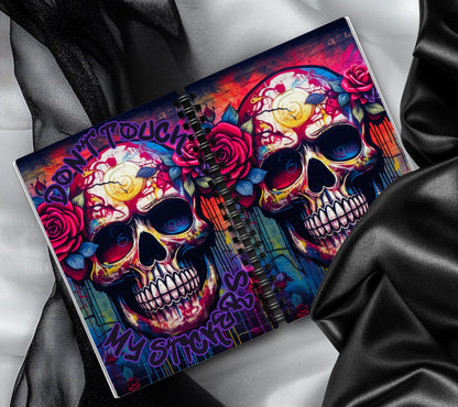 Goth Painted Skull Reusable Sticker Book, Gothic Vibe Sticker Album, Perfect Gift to Personalize for Goth Lovers & Sticker Collectors