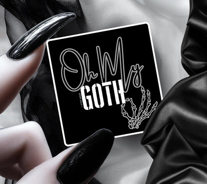 Oh My Goth Skeleton Hand Waterproof Die Cut Sticker, Choose Between Glossy or Holographic, Perfect to Add Fun to any Surface