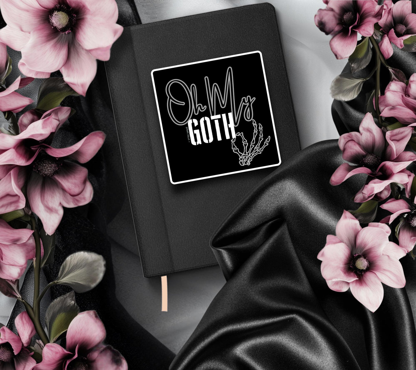 Oh My Goth Skeleton Hand Waterproof Die Cut Sticker, Choose Between Glossy or Holographic, Perfect to Add Fun to any Surface