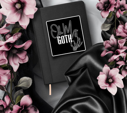 Oh My Goth Skeleton Hand Waterproof Die Cut Sticker, Choose Between Glossy or Holographic, Perfect to Add Fun to any Surface