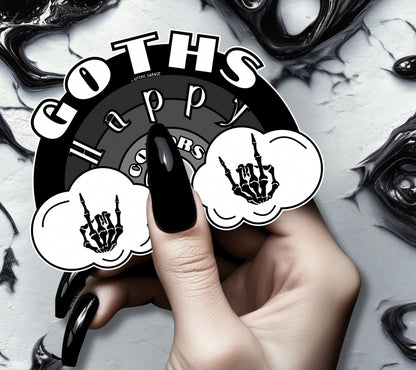 Goths Happy Color Rainbow Waterproof Die Cut Sticker, Choose Between Glossy or Holographic, Perfect to Add Fun to any Surface