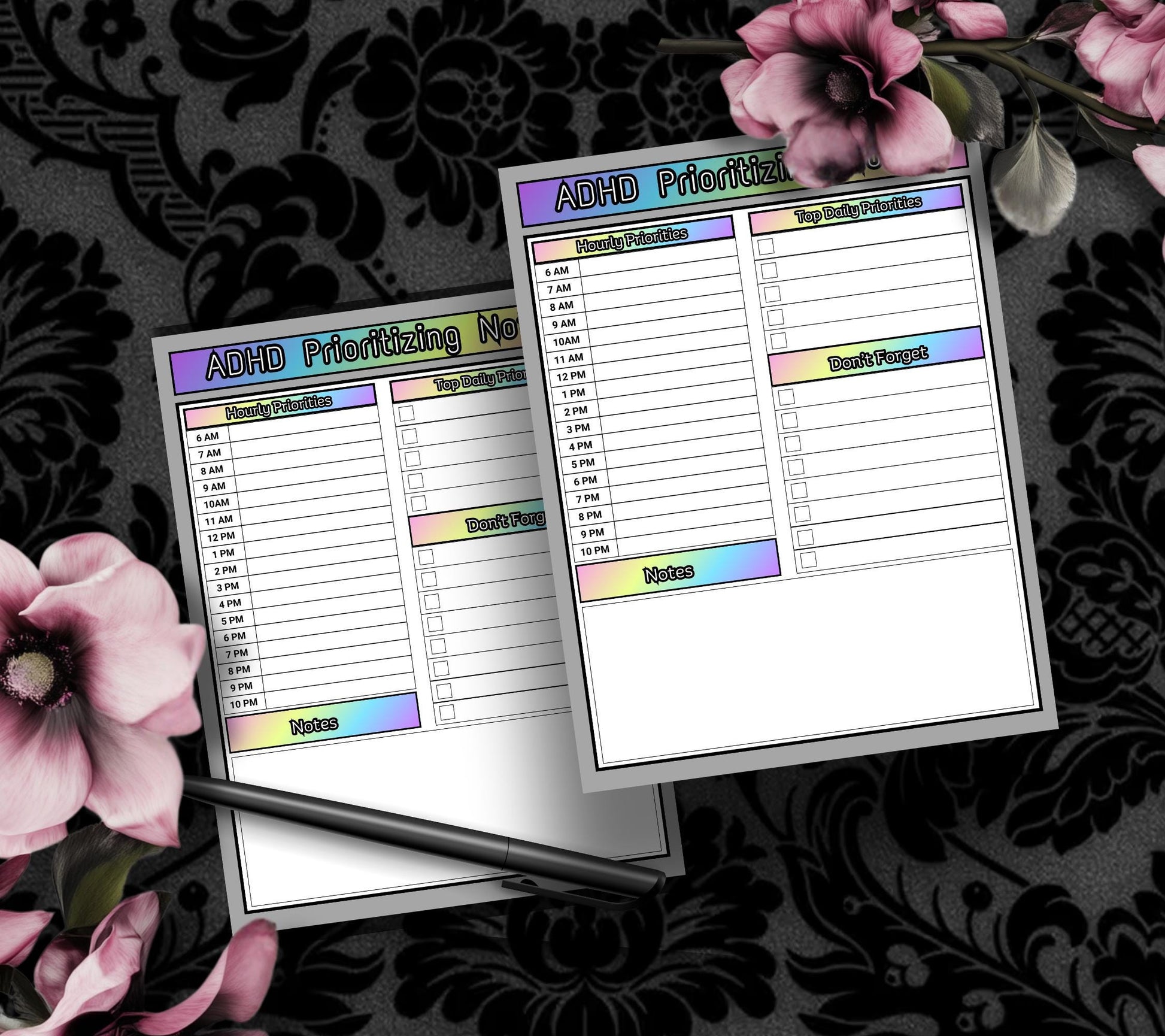 ADHD Prioritizing Notepad: Rainbow Daily Task Planner