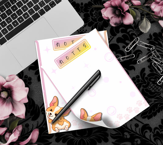 Cute Corgi Butt Notepad, Dog Stationery for Taking Notes or Task Management, Perfect Personalized Birthday Gift for Corgi Lovers