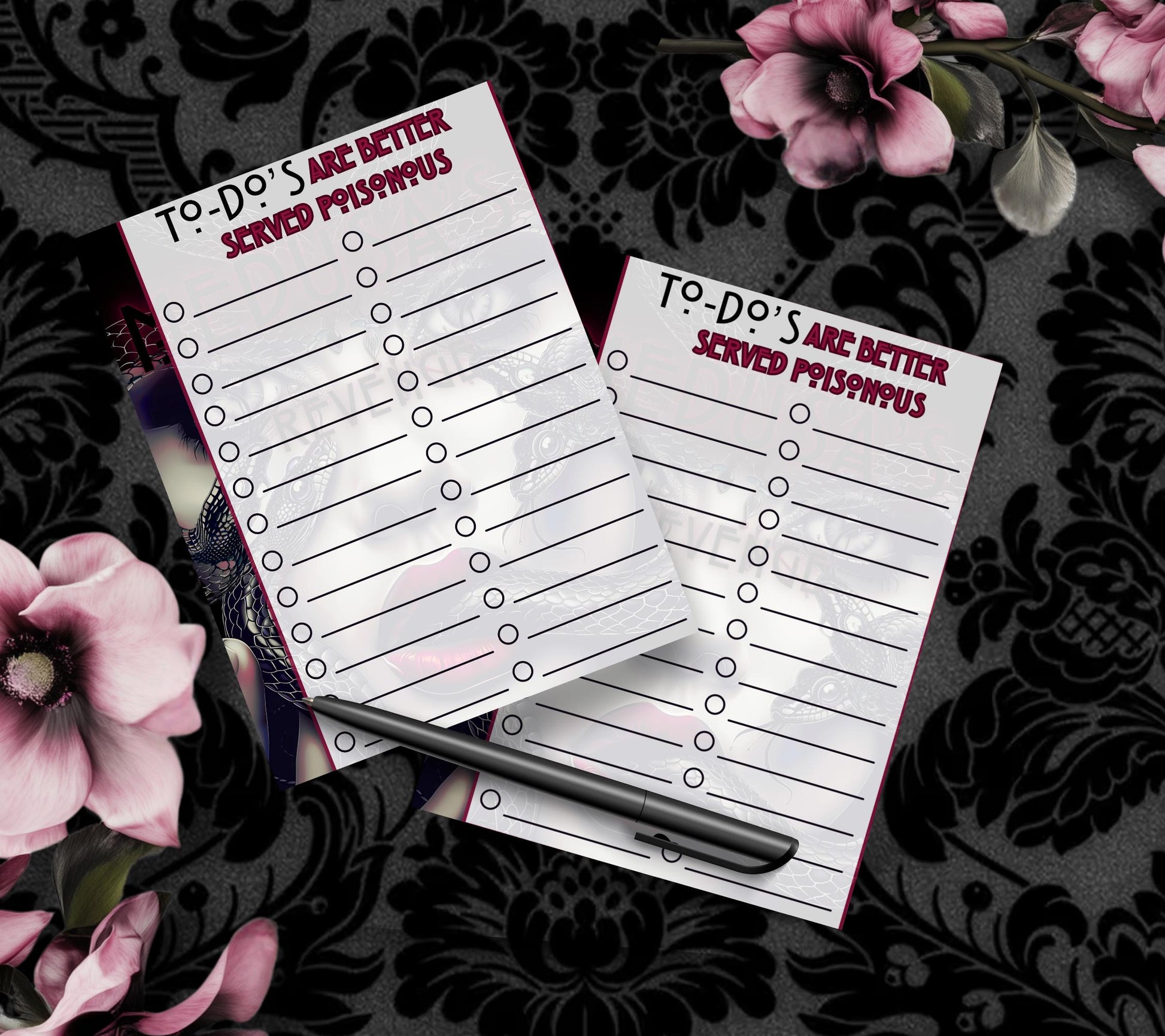 Medusa’s Revenge To-Do List Notepad, Goth Stationery for Taking Notes or Task Management, Perfect Personalized Birthday or Anniversary Gift