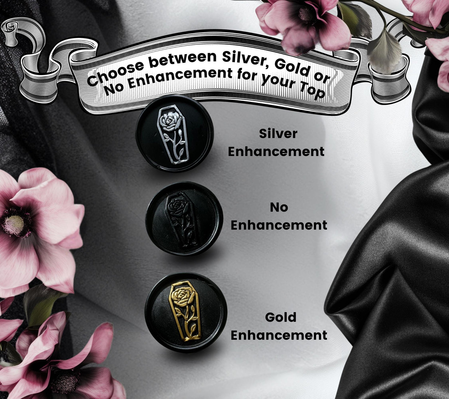 Coffin Rose Wax Seal Sticker – Gothic Soy Wax Seal, Hand-Poured for Envelopes, Gifts & Witchy Stationery