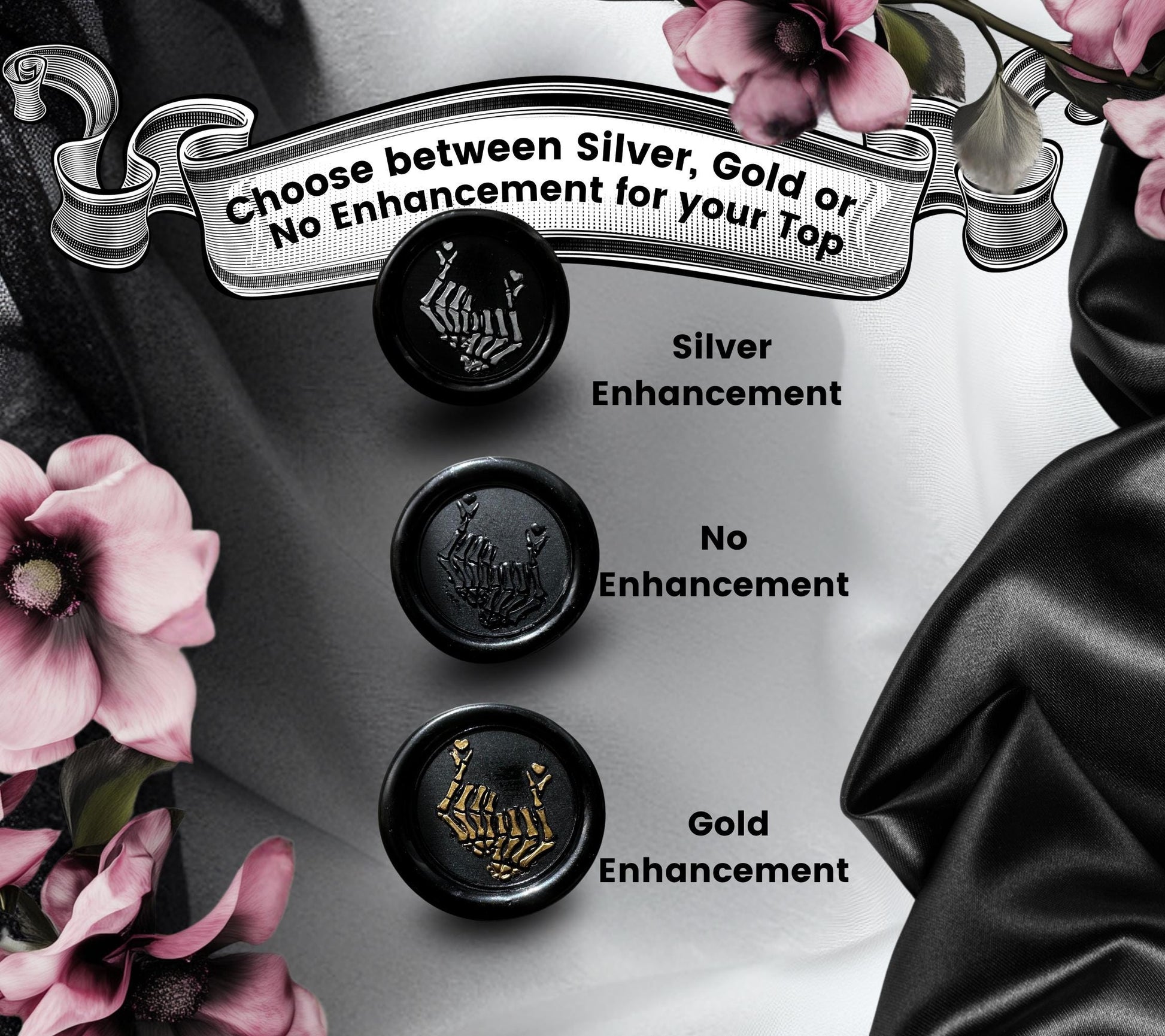 Skeleton Hands Heart Wax Seal – Gothic Soy Wax Sticker, Hand-Poured Envelope Seal for Gifts, Letters & Journals