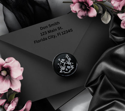 Skull & Mushrooms Wax Seal – Gothic Soy Wax Sticker for Envelopes, Witchy Journals and Gifts