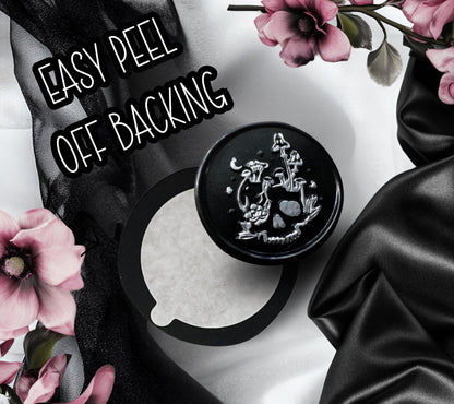 Skull & Mushrooms Wax Seal – Gothic Soy Wax Sticker for Envelopes, Witchy Journals and Gifts