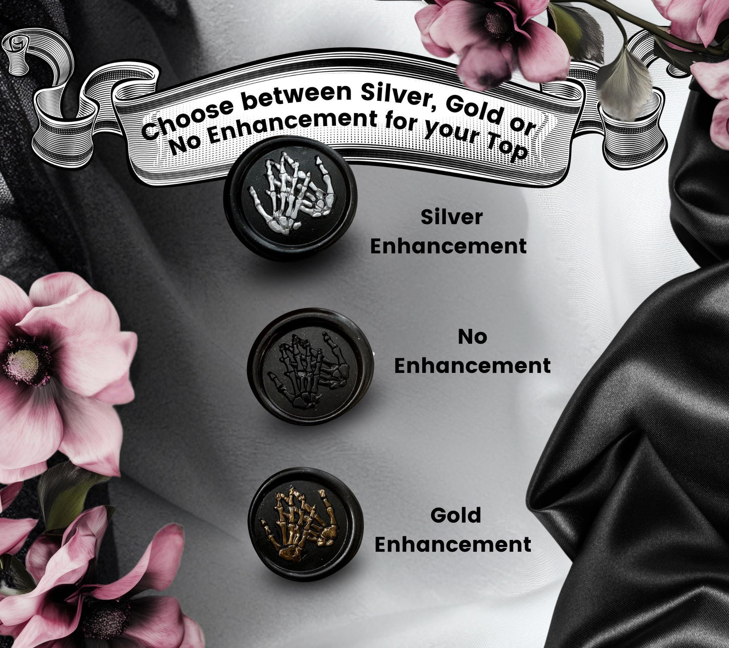 Skeleton Hand Wax Seal – Gothic Soy Wax Stamp Sticker, Hand-Poured for Letters, Invitations & Spooky Stationery