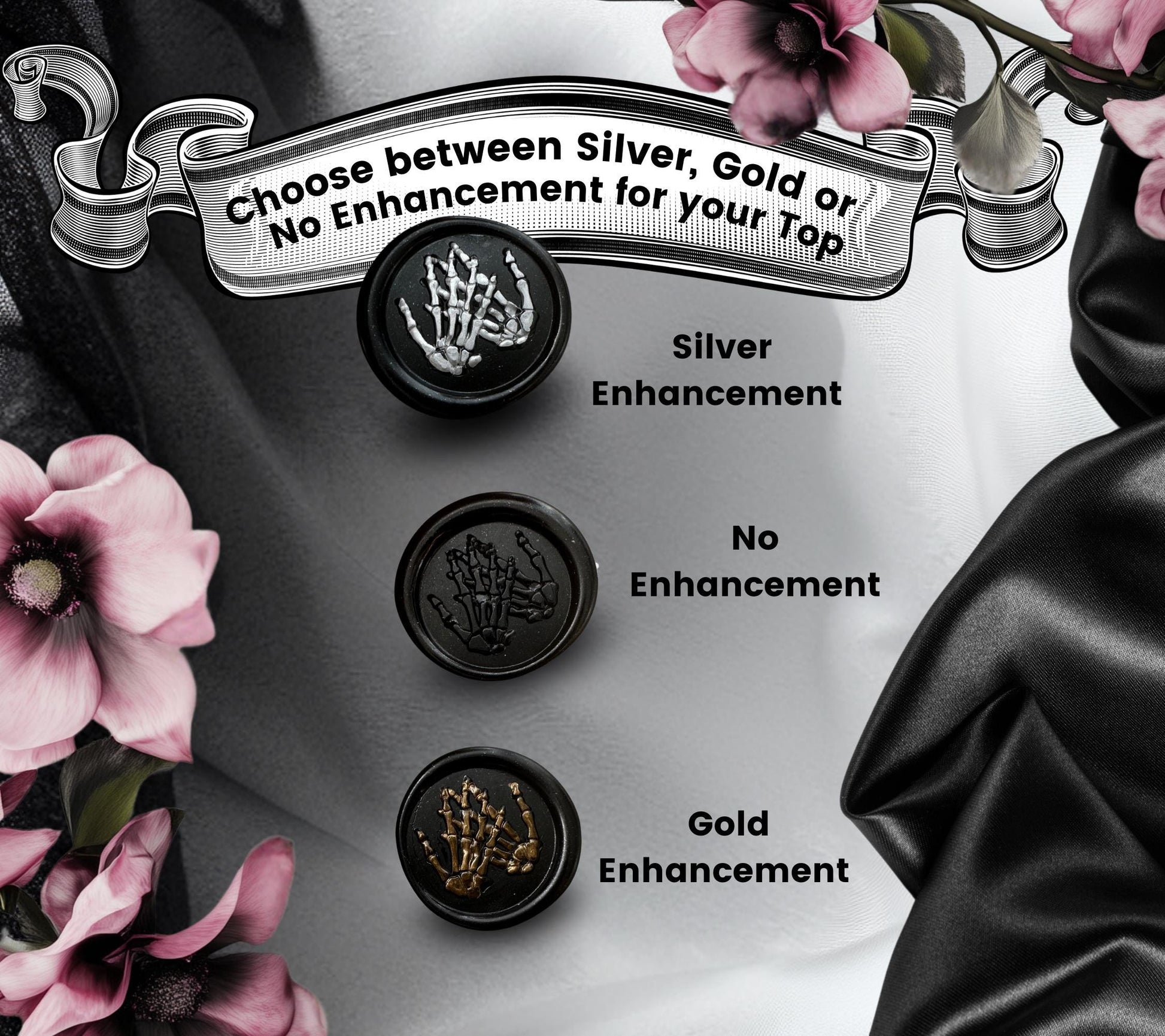 Skeleton Hand Wax Seal – Gothic Soy Wax Stamp Sticker, Hand-Poured for Letters, Invitations & Spooky Stationery