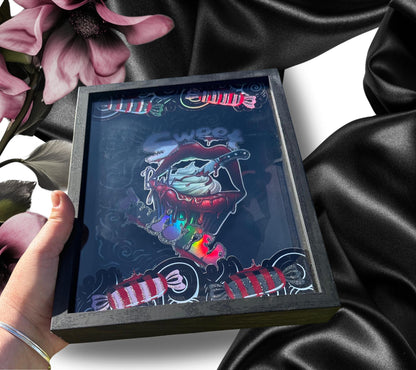 Gothic Sweet But Twisted Cupcake Shadowbox, Unique Dark Academia Wall Decor, Perfect Art for a Gothic Living Space