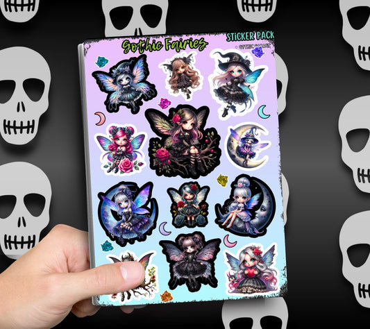 Gothic Faires Sticker Sheets for Collecting and Scrapbooking - High-Quality, Vibrant Designs, Perfect Budget Friendly Gifts