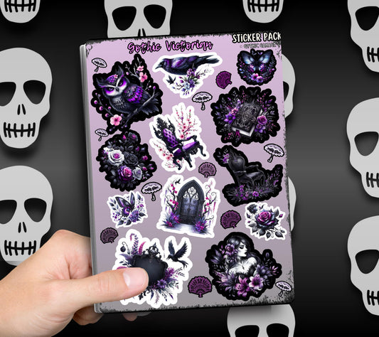 Gothic Victorian Sticker Sheets for Collecting and Scrapbooking - High-Quality, Vibrant Designs, Perfect Budget Friendly Gifts