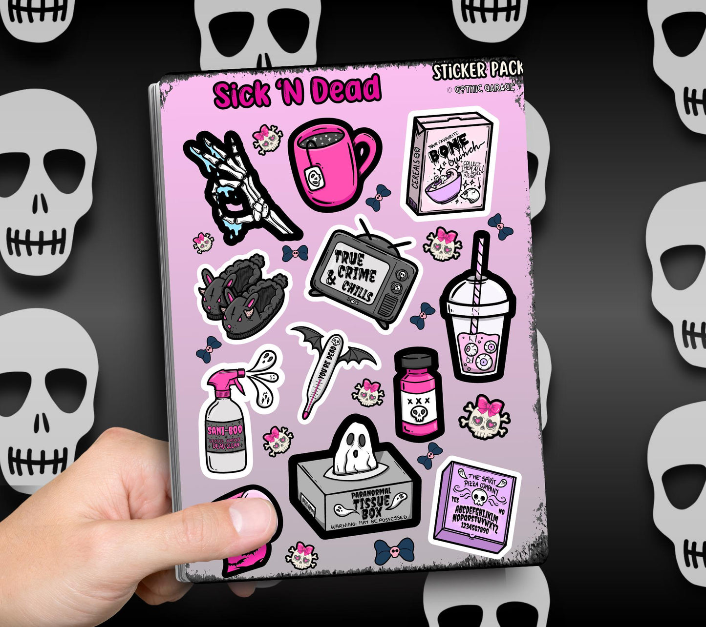 Sick ‘N Dead Gothic Pastel Sticker Sheets for Collecting and Scrapbooking - High-Quality, Vibrant Designs, Perfect Budget Friendly Gifts