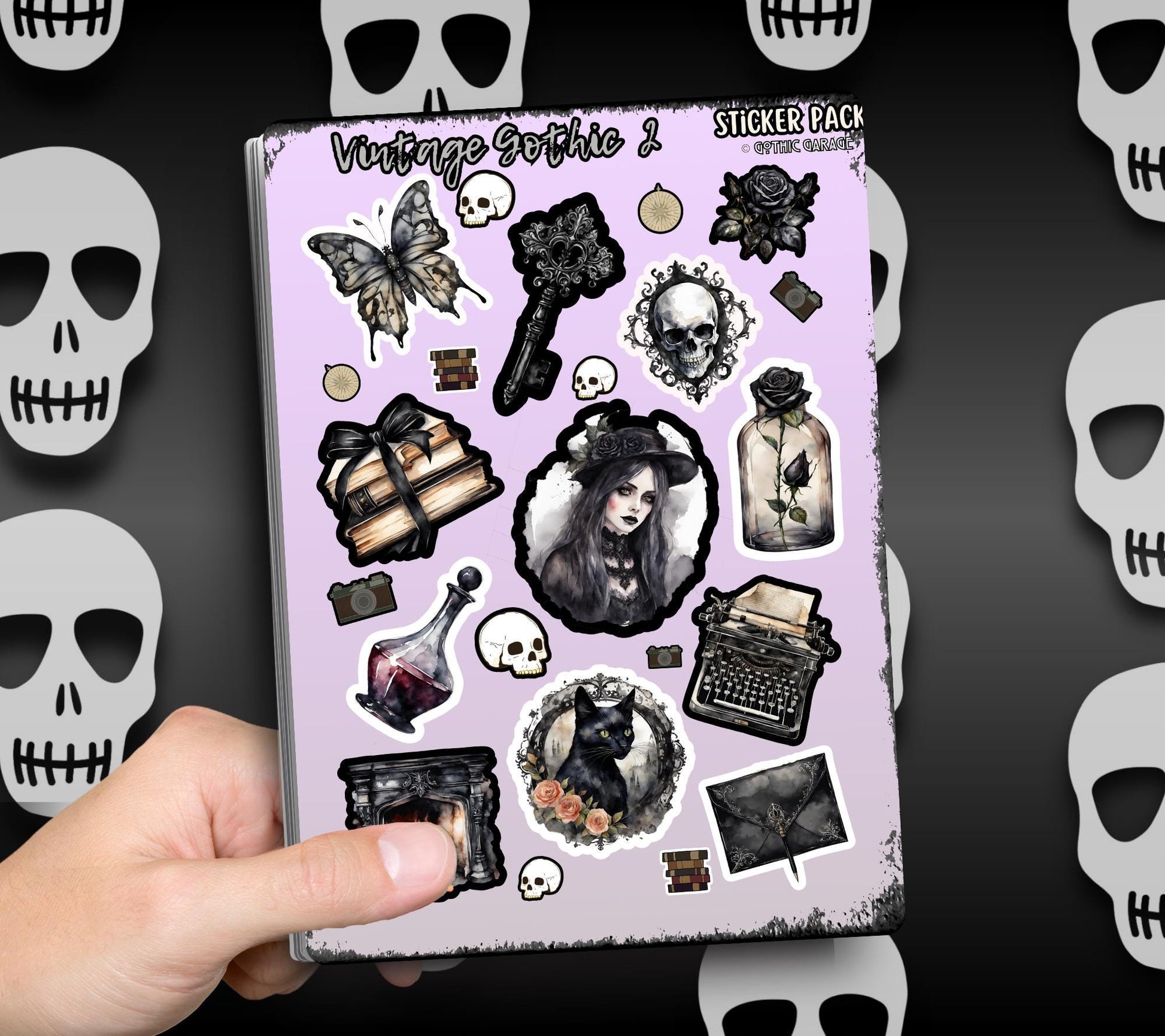 Victorian Goth Sticker Sheets for Collecting and Scrapbooking - High-Quality, Vibrant Designs, Perfect Budget Friendly Gifts