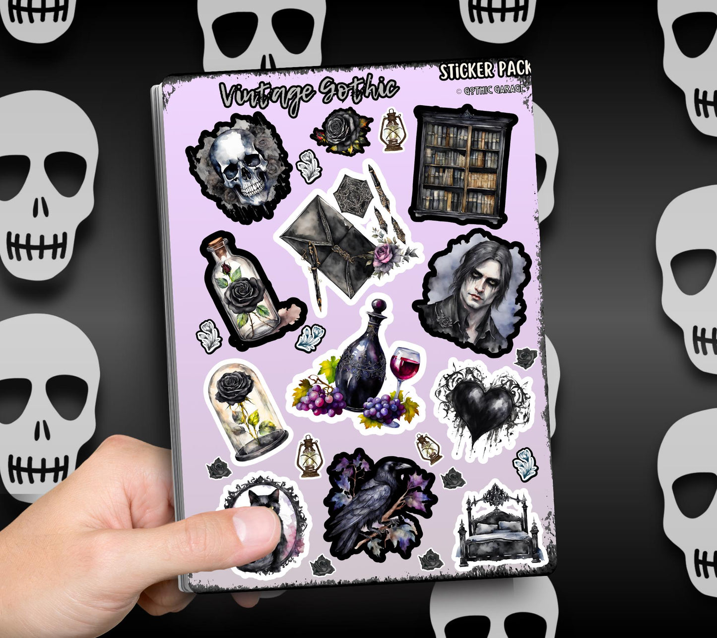 Vintage Gothic Sticker Sheets for Collecting and Scrapbooking - High-Quality, Vibrant Designs, Perfect Budget Friendly Gifts