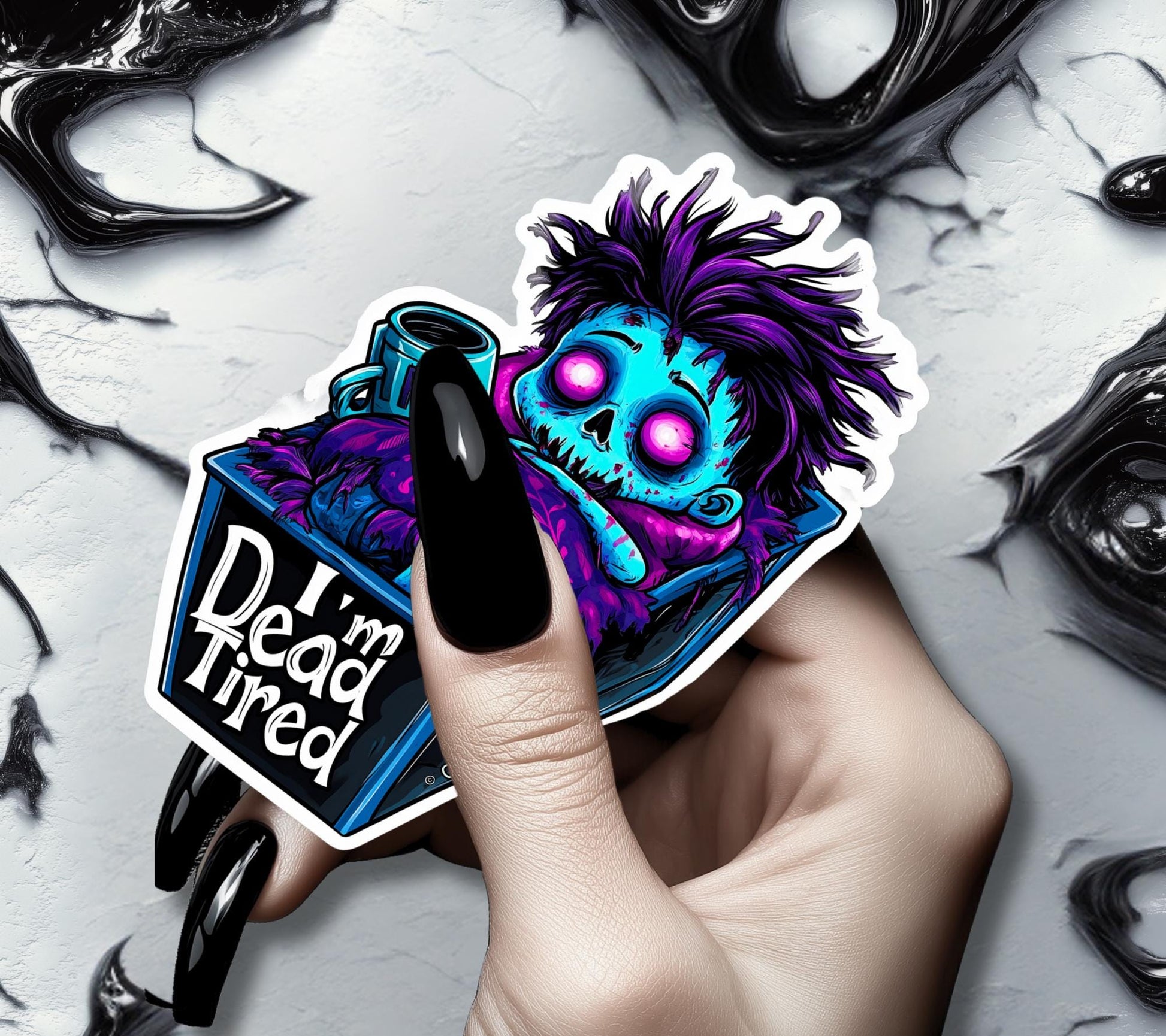 Baby Zombie Waterproof Die Cut Sticker, Choose Between Glossy or Holographic, Perfect to Add Fun to any Surface