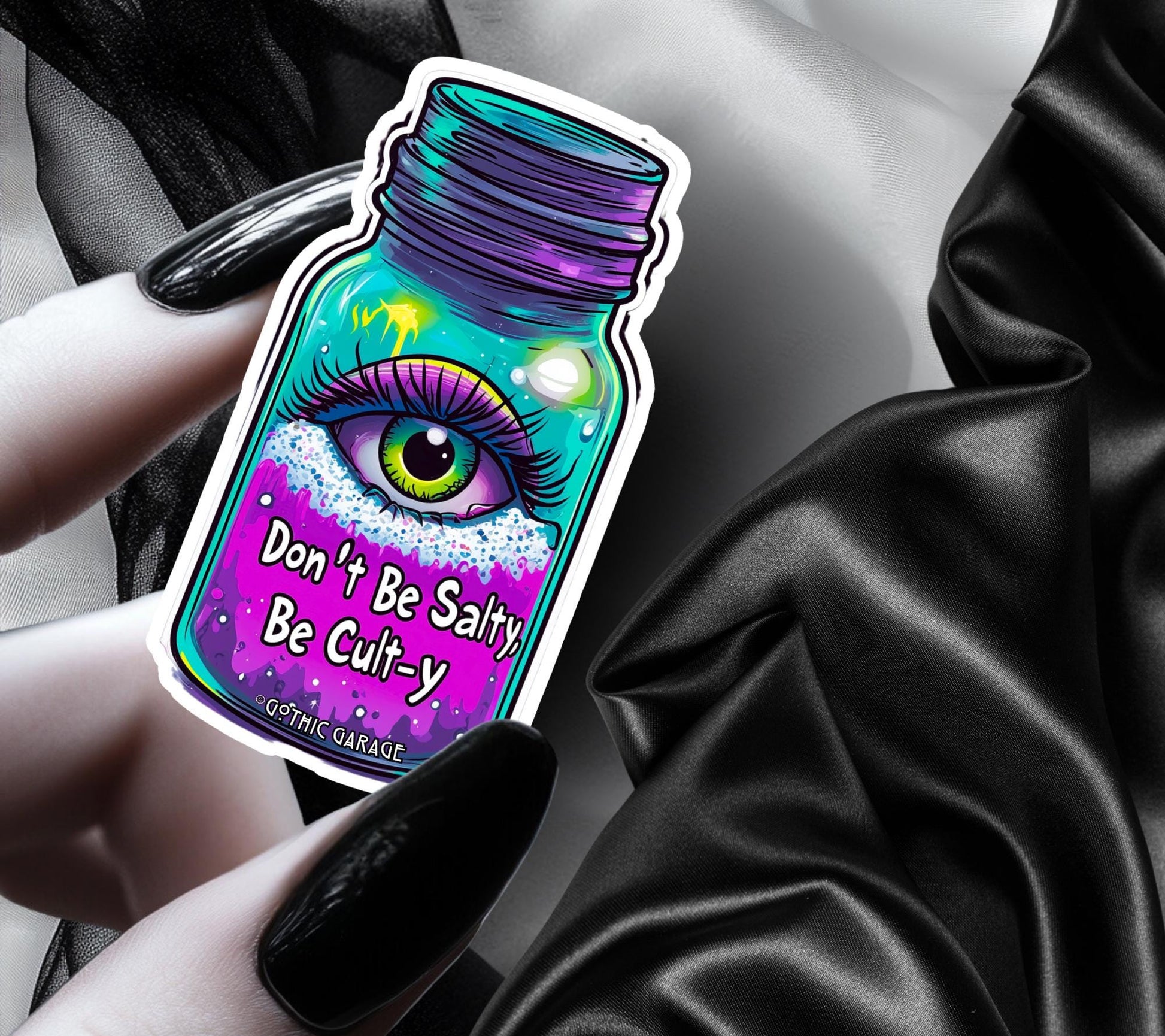 Don’t be Salty Shaker Waterproof Die Cut Sticker, Choose Between Glossy or Holographic, Perfect to Add Fun to any Surface