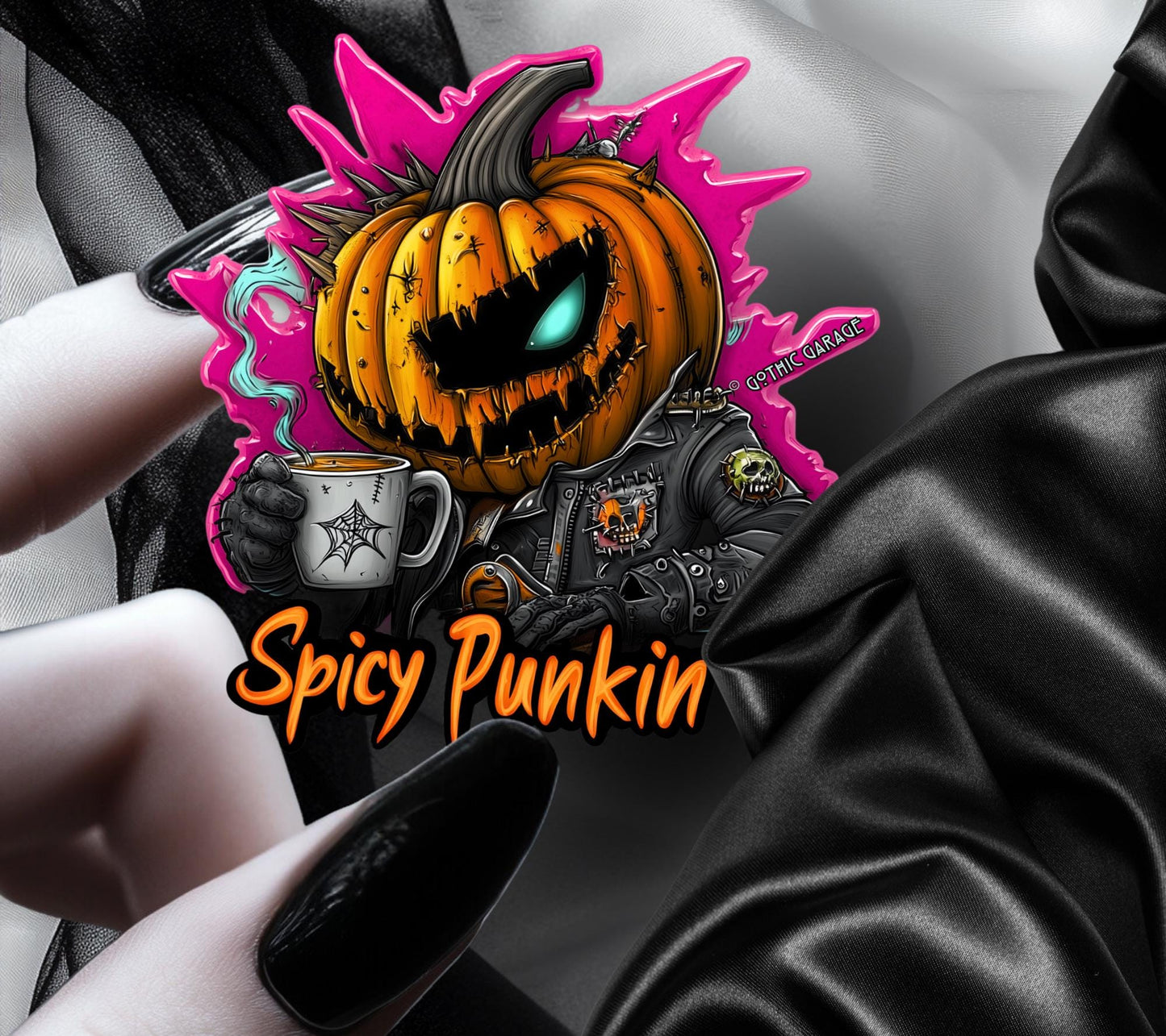 Punk Rock Spicy Punkin Waterproof Die Cut Sticker, Choose Between Glossy or Holographic, Perfect to Add Fun to any Surface