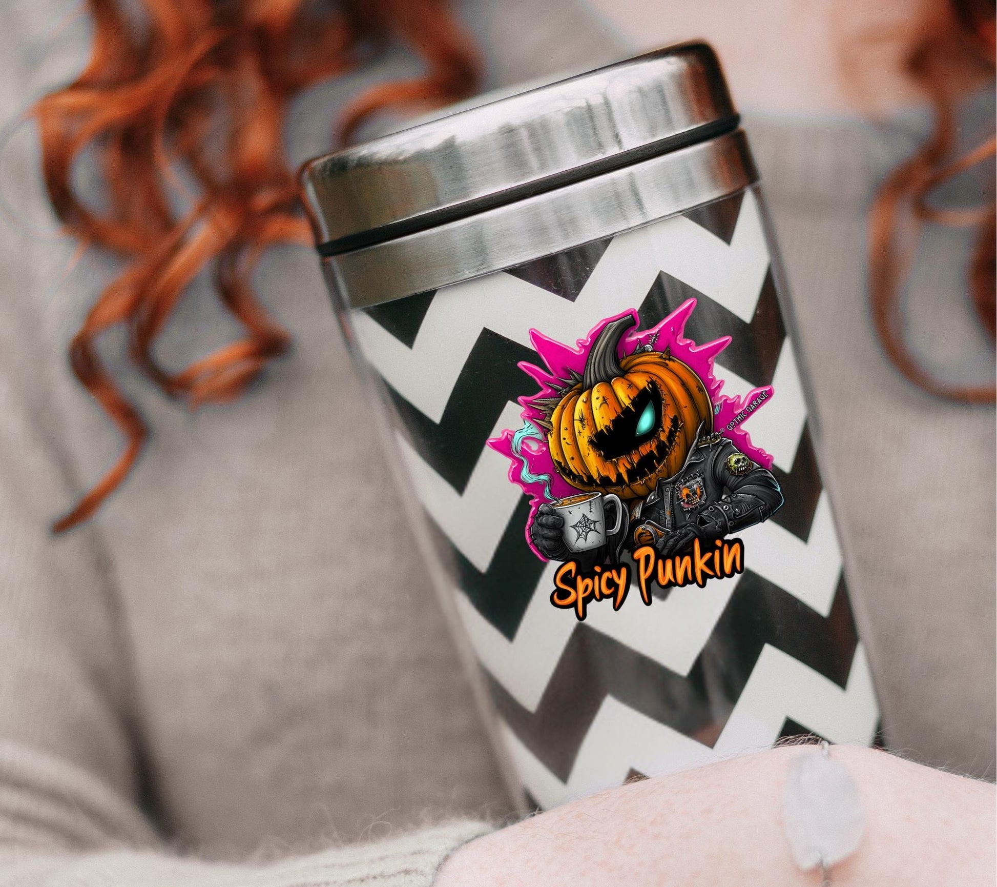 Punk Rock Spicy Punkin Waterproof Die Cut Sticker, Choose Between Glossy or Holographic, Perfect to Add Fun to any Surface