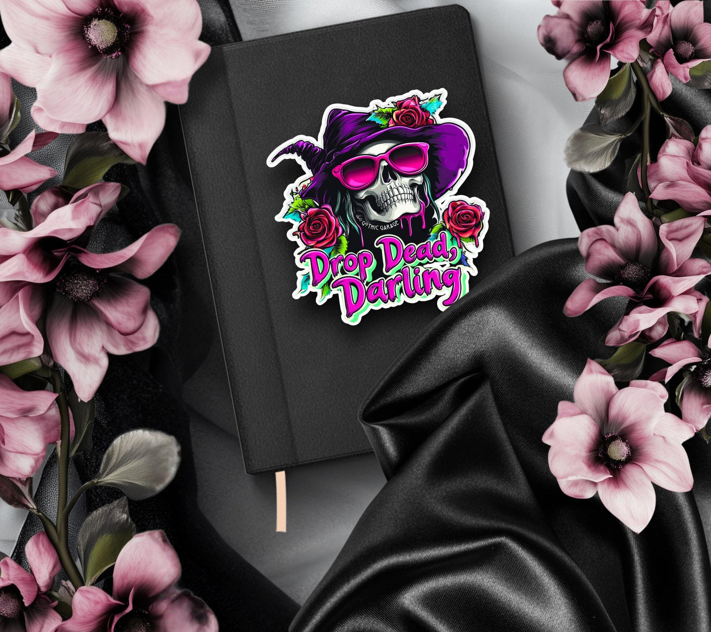 Sassy Witch Skeleton Waterproof Die Cut Sticker, Choose Between Glossy or Holographic, Perfect to Add Fun to any Surface