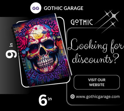 Goth Painted Skull Reusable Sticker Book, Gothic Vibe Sticker Album, Perfect Gift to Personalize for Goth Lovers & Sticker Collectors