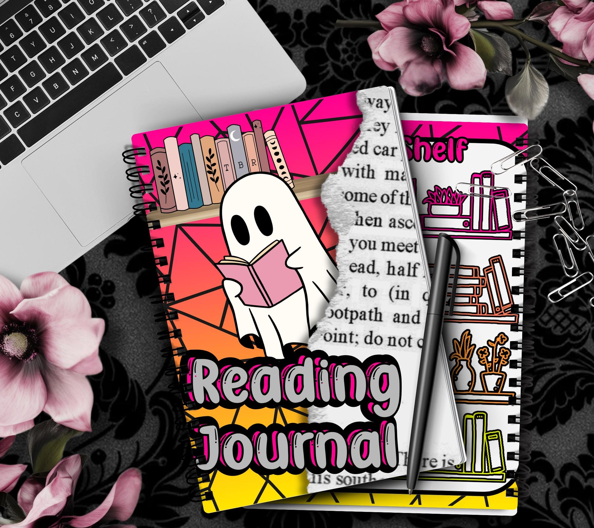 Spooky Reading Journal, Journal Your Favorite Book Reviews, Perfect Gift for Book Lovers and Readers