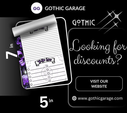 Gothic Midnight Skull & Dark Academia Notepad, Goth Stationery for Taking Notes or Task Management