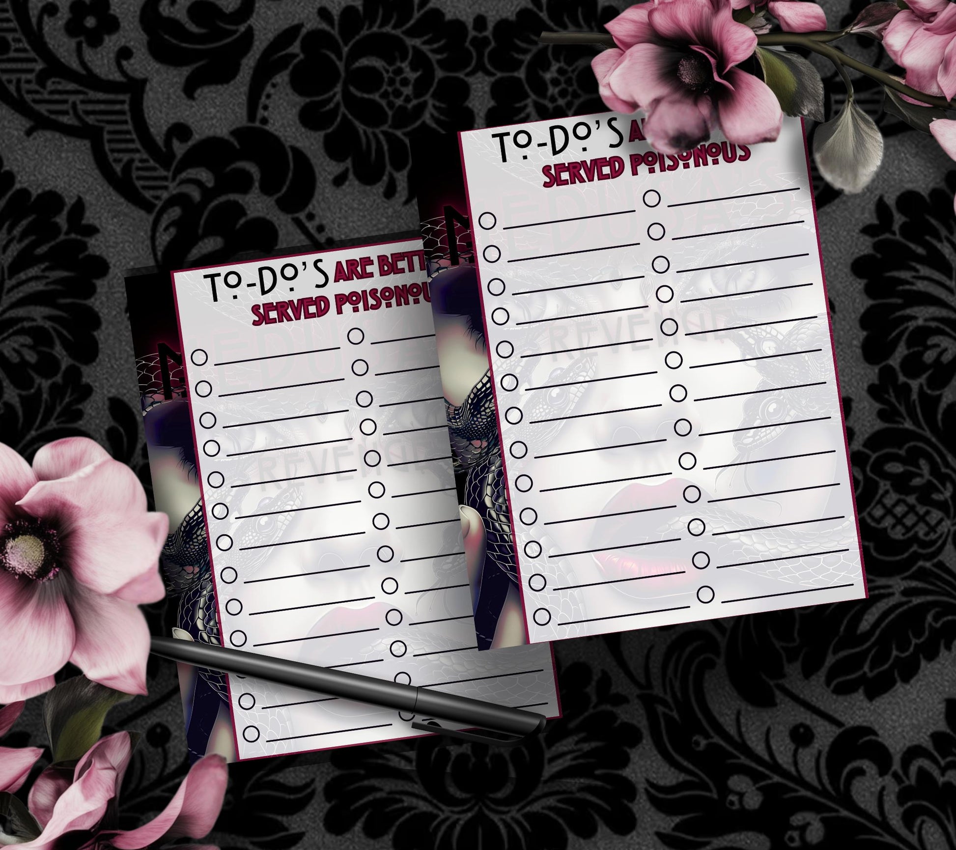 Medusa’s Revenge To-Do List Notepad, Goth Stationery for Taking Notes or Task Management, Perfect Personalized Birthday or Anniversary Gift