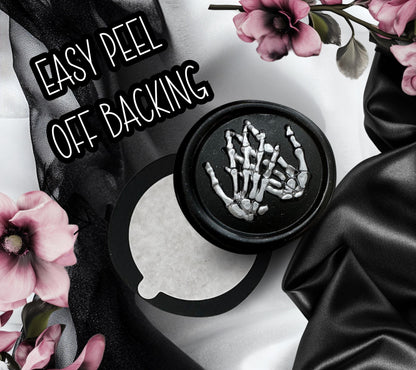 Skeleton Hand Wax Seal – Gothic Soy Wax Stamp Sticker, Hand-Poured for Letters, Invitations & Spooky Stationery