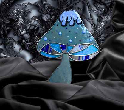 Cupcake Mushroom Stained Glass– Gothic Wall Hanging Statement Piece or Captivating One-of-a-Kind Window Sun Catcher
