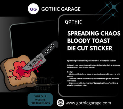 Bloody Chaos Toast, Waterproof Die Cut Sticker, Choose Between Glossy or Holographic, Perfect to Add Fun to any Surface