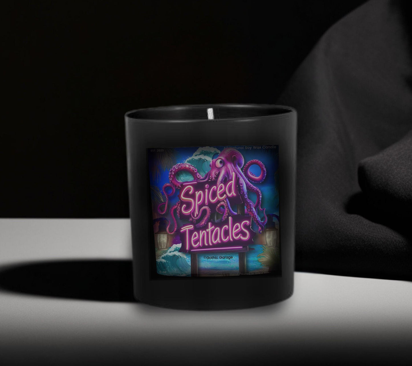 Spicy Tentacles Gothic Candle, Unique & Eco Friendly Gift Idea, Blending Goth Art with Luxurious Scents