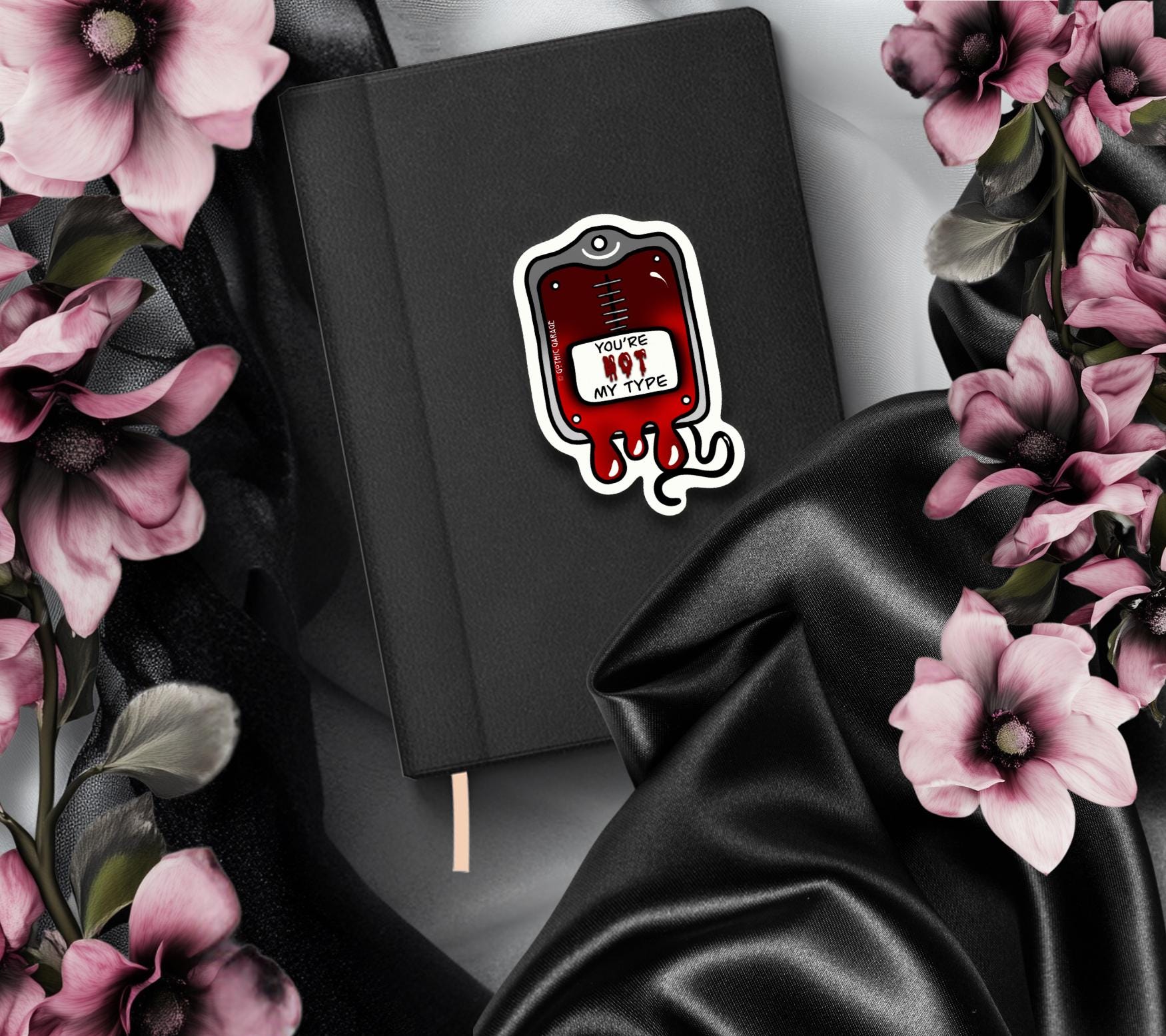 Vampire Blood Bag, Waterproof Die Cut Sarcastic Sticker, Choose Between Glossy or Holographic, Perfect to Add Horror to any Surface