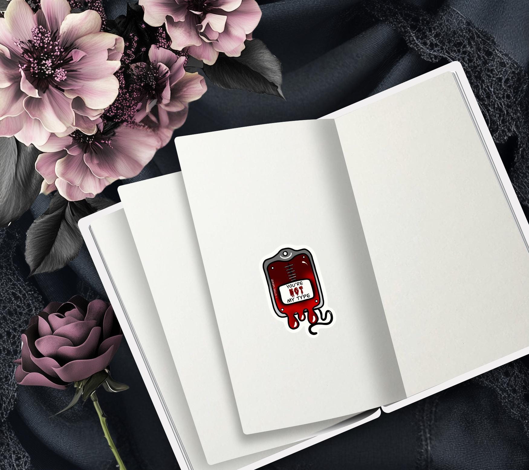 Vampire Blood Bag, Waterproof Die Cut Sarcastic Sticker, Choose Between Glossy or Holographic, Perfect to Add Horror to any Surface