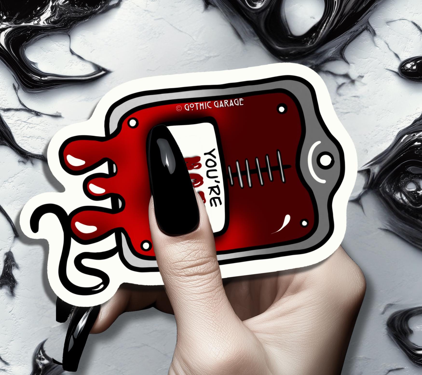 Vampire Blood Bag, Waterproof Die Cut Sarcastic Sticker, Choose Between Glossy or Holographic, Perfect to Add Horror to any Surface