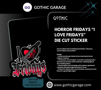 Horror Friday Nights, Waterproof Die Cut Sticker, Choose Between Glossy or Holographic, Perfect to Add Scariness to any Surface