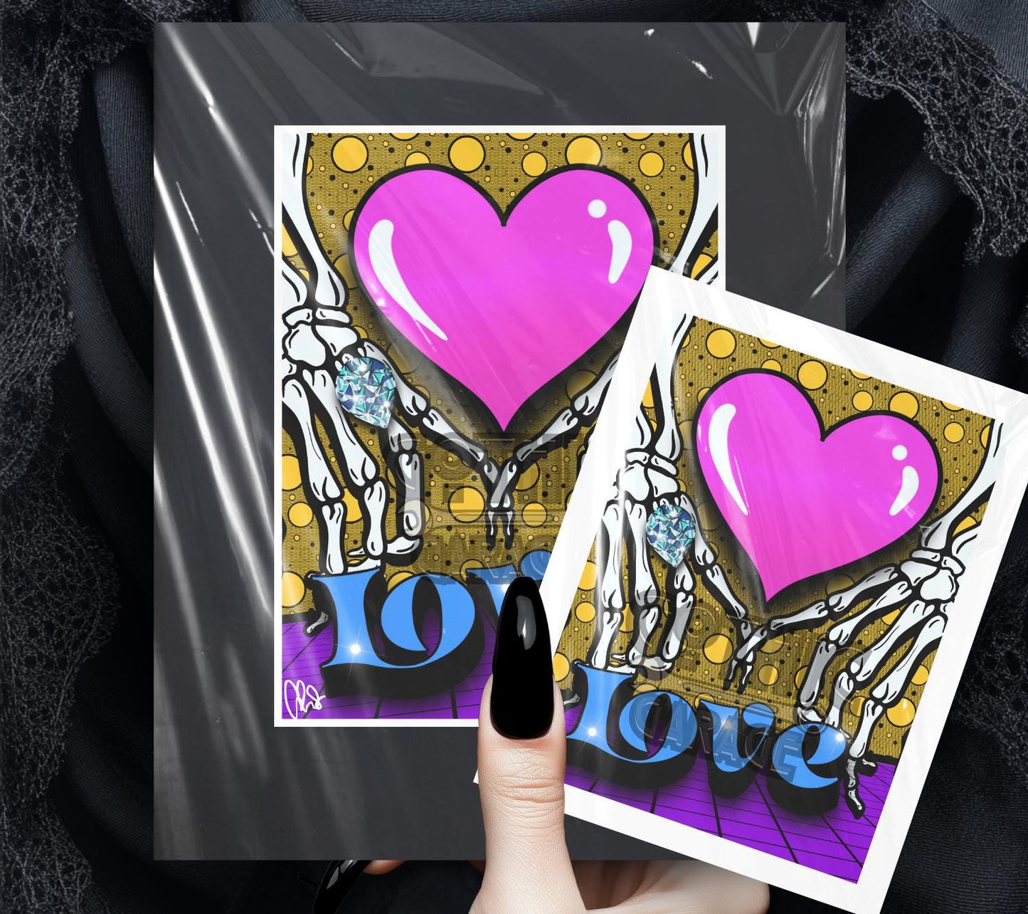 Til Death Pop Art Print: Gothic Skeleton Love – Perfect Art For Alternative Couples or Goth Romantics, 11x14 Matted Wall Decor