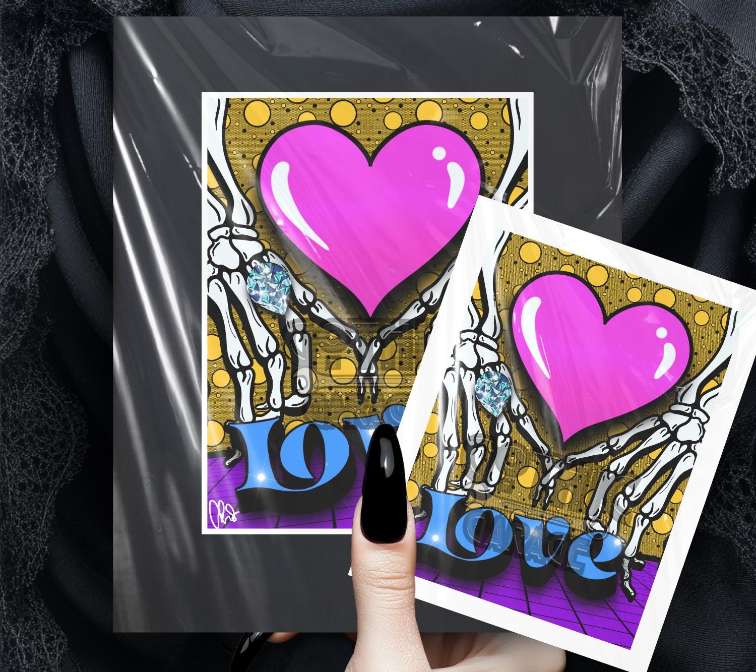 Til Death Pop Art Print: Gothic Skeleton Love – Perfect Art For Alternative Couples or Goth Romantics, 11x14 Matted Wall Decor