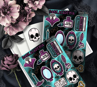 Gothic Dark Academia Sticker Sheet – A Study in Elegance and Mystery - Perfect for Scrapbooking and Collecting