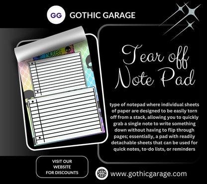 Mystery Notepad Bundle – 2 Gothic Tear-Off Notepads for the Price of 1 | Surprise Stationery Set for Alt, Spooky & Fun Vibes