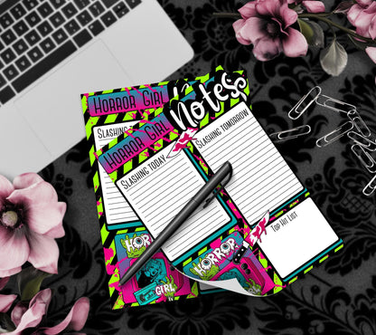 Horror Girl Notepad: Retro Slasher To-Do List, 50 Sheets