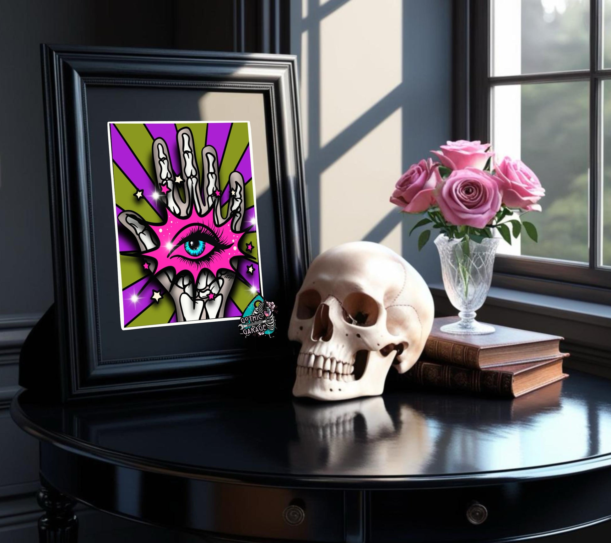 Psychedelic 3rd Eye Hand Art Print – Oddities & Curiosity Vibes, Perfect Art For Dead Collectors, 11x14 Matted or Frameable 8x10 Design