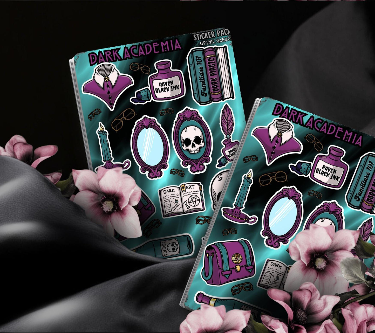 Gothic Dark Academia Sticker Sheet – A Study in Elegance and Mystery - Perfect for Scrapbooking and Collecting