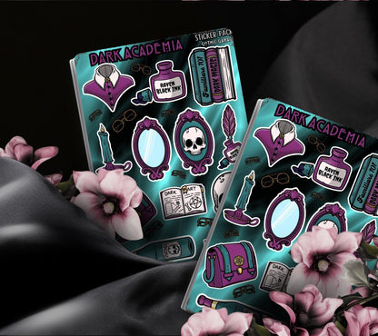 Gothic Dark Academia Sticker Sheet – A Study in Elegance and Mystery - Perfect for Scrapbooking and Collecting