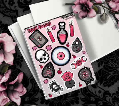 Gothic Spells Sticker Sheet, Perfect Goth & Witch Vibes Stickers, Budget Friendly Gifts for Goth Expression