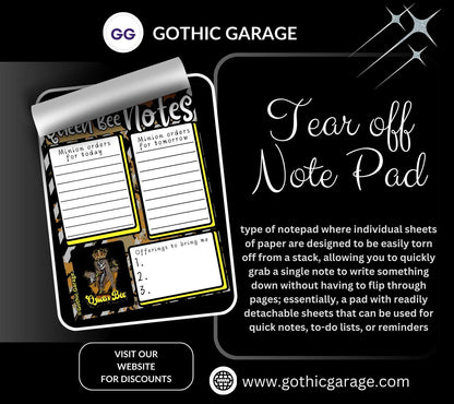 Queen Bee Command Center Tear-Off Notepad – 50 Sheets of Gothic Hive Boss Stationery for To-Do Lists & Daily Decrees