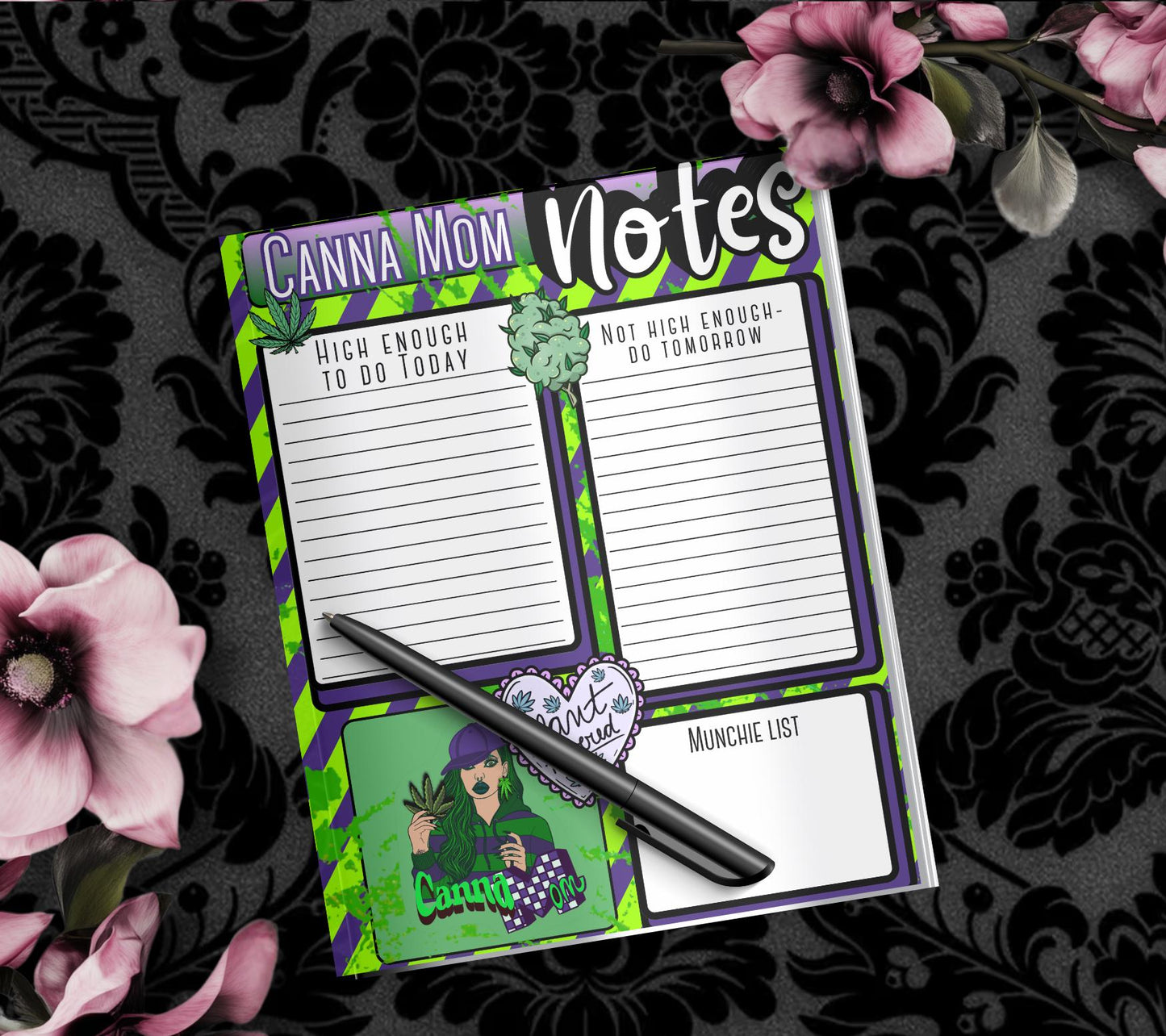Canna Mom To-Do Notepad – Funny Weed List Pad, 50 Sheets